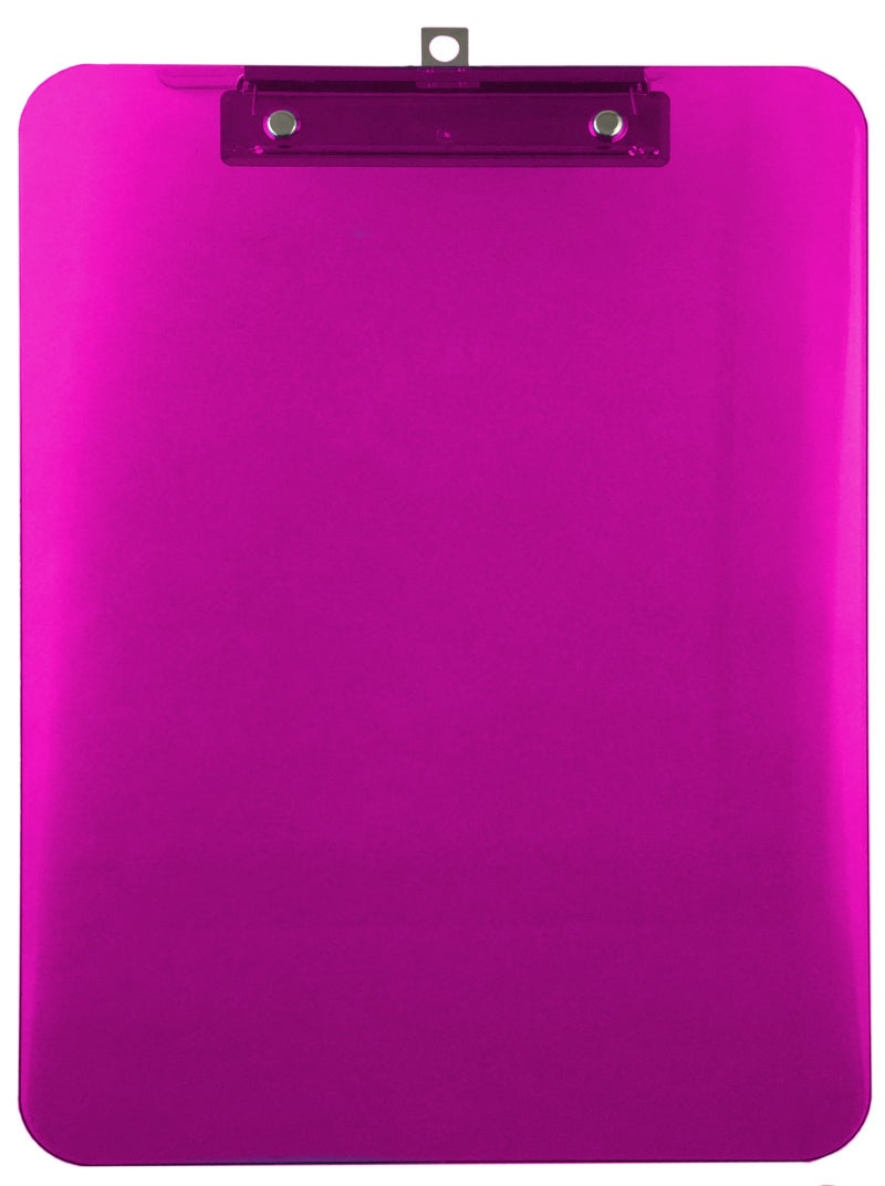 Trade Quest Plastic Clipboard Transparent Color Letter Size Low Profile Clip (Pack of 6) (Pink) - Image 3